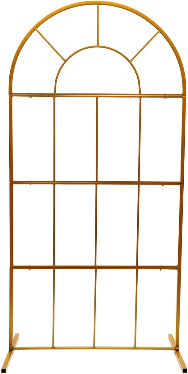 Metaal, modern, bloemenstandaard, plant, ballonboog, cirkel, kolomstand, gouden zuilhouder, bloemenrek, plantenstandaard, 2 x 1 m