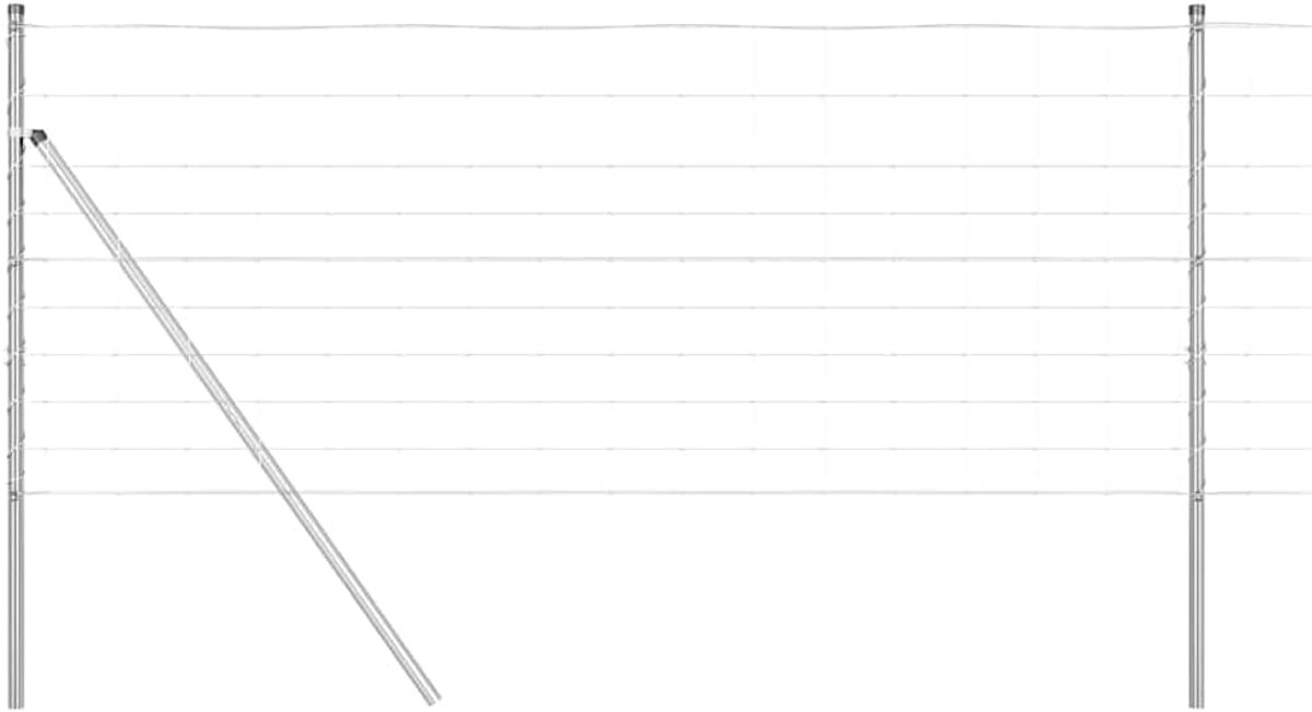 Stalen hekpaal, rechthoekig, 50 x 1 m, stabiele rechthoekige hekpalen voor buiten, corrosiebestendig en weerbestendig, ideaal voor tuinen en terrassen