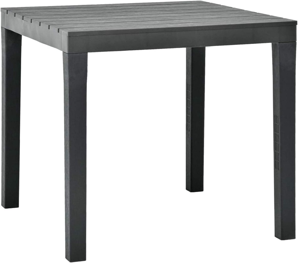 Vierkante tuintafel van kunststof, antraciet, 78 x 78 x 72 cm, buitentafel van kunststof, tuintafel voor buiten, van kunststof, 78 x 78 x 72 cm