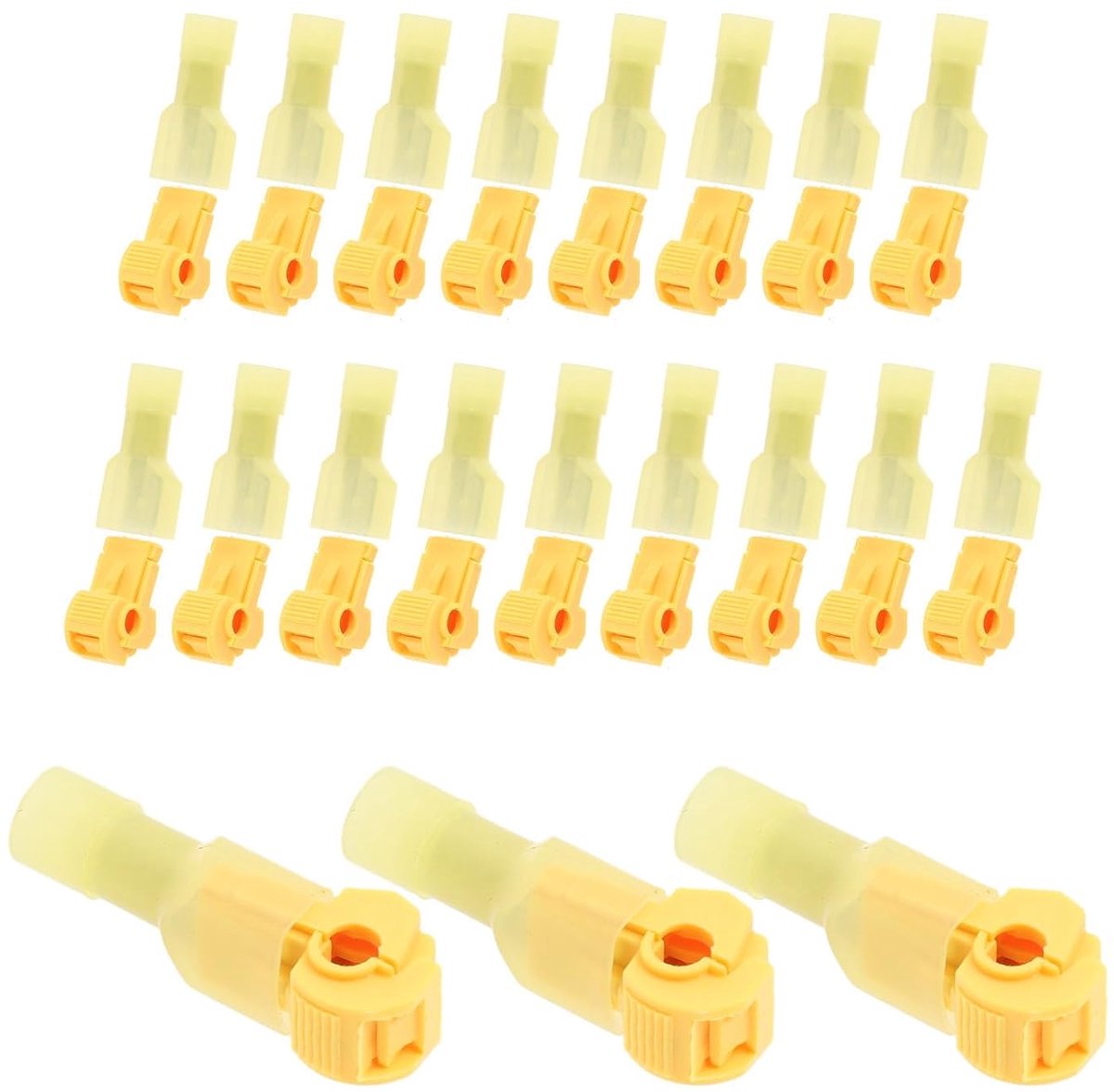 100 Stuks Tap Draadconnectoren Koperen Geïsoleerde Snelsluitklemmen Universele Male Spade Terminals voor Auto Vrachtwagen Trailer Elektrische Takverbinding