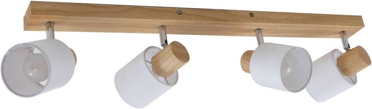 Wanessa dimbare spot (modern) in houtbruin e. a. voor woonkamer en eetkamer (met 4 lampen, E14), inbouwlamp, plafondlamp, wandlamp