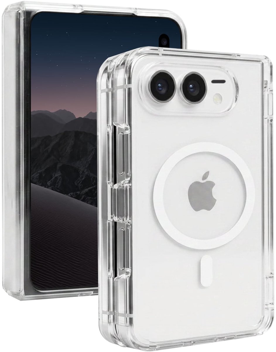 Hoesje - Geschikt voor Apple iPhone Duo - Magsafe Compatible - Sterk & Shockproof - Back Cover - Telefoon Hoes Shockproof - Shock Proof Case - Telefoonhoes - Transparant