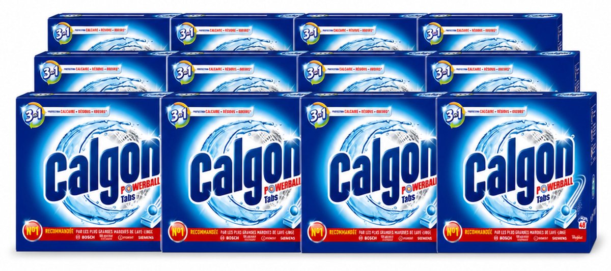 12 x Calgon - 3in1 Tabletten - 48 tabletten - Voordeelverpakking - 12 stuks