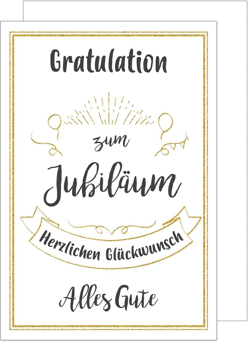 Seidel Premium wenskaart voor jubileum met envelop. Jubileumkaart kaart jubileum 10 20 30 40 50 (A4-J118)