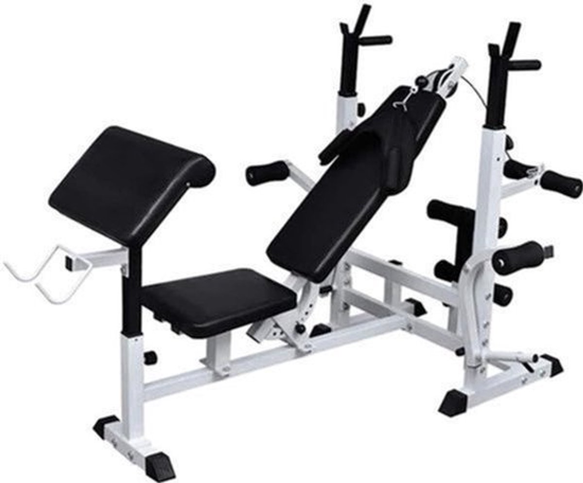 Halterbank – Fitnessbank – Trainingsbank – Bankdrukbank – Bench Press – Verstelbaar In 7 Standen – Stalen Frame Tot 80 kg Belastbaar