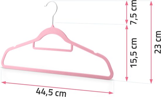 Antislip, fluweel, set van 20 stuks, 360° draaibaar, stalen haken, ingebouwde schoudergroeven, roze — afbeelding 4