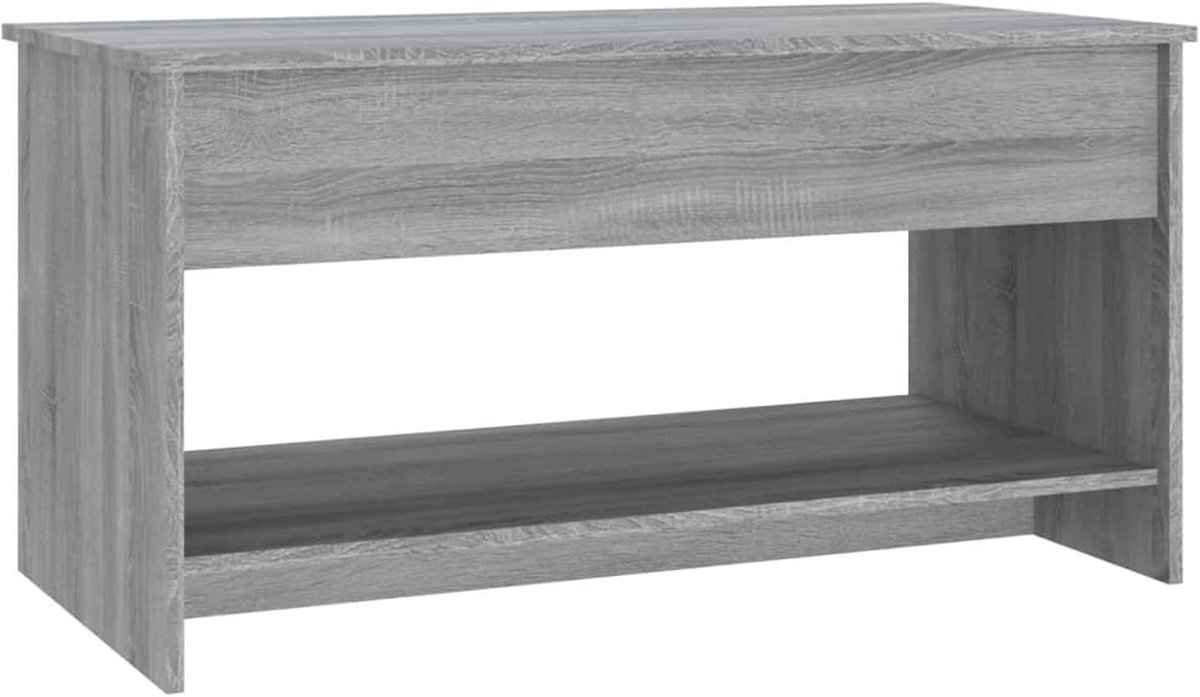 Salontafel, keukentafel, eetkamertafel, eettafel, houten tafel, eetkamer, keuken, 102 x 50 x 52,5 cm (l x b x h), houtmateriaal, grijs sonoma
