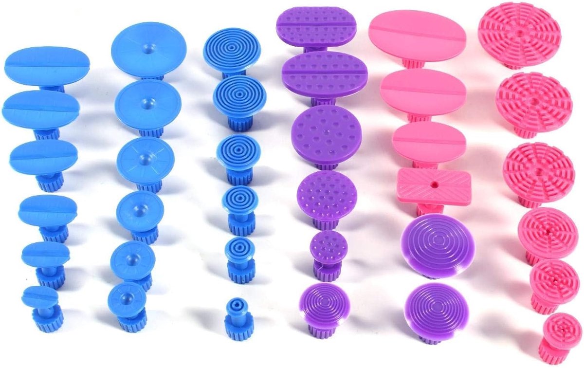 36 stuks autocarrosserie, lakbare deukreparatiegereedschappen, lijmtrekkerlussen, verwijderingssets reserveaccessoires voor trekadapter, uitdeukgereedschap, uitdeukgereedschap