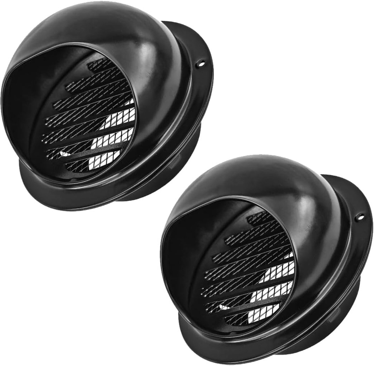 2 stuks roestvrijstalen ventilatierooster afdekking muur ventilatie cover, ronde 98 mm ventilatierooster rooster afzuigkap afzuigkap ventilatie met ingebouwd gaas (zwart)