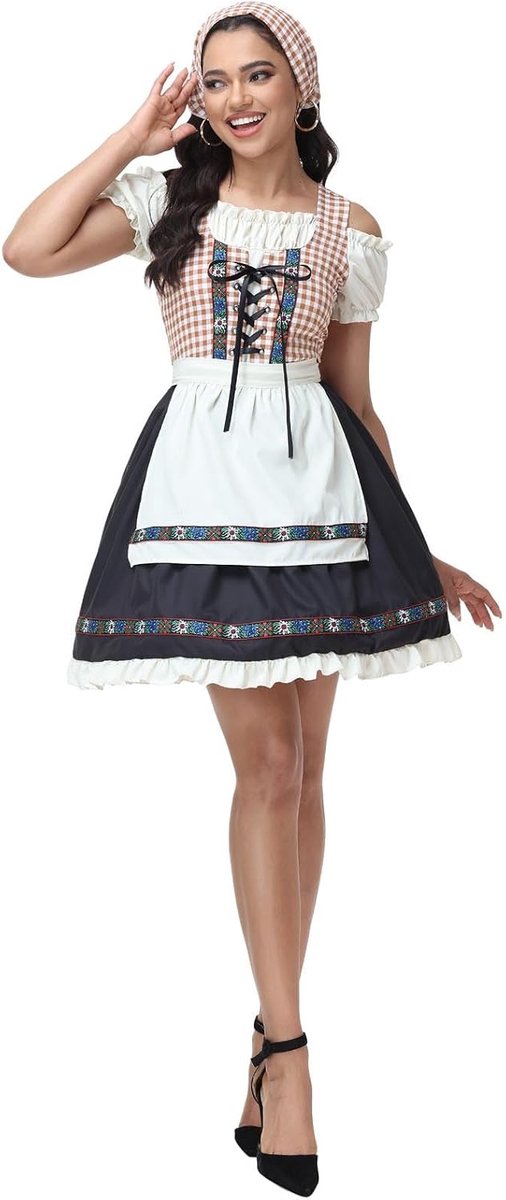 Elegant schort met bierfeestmotief voor volwassenen, ideaal voor cosplay en feestjes