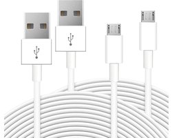 2-pack 5 m verlengkabel voor Wyze Cam, YI-camera, Nest Cam, Blink, Netvue, Kasa Cam, USB naar micro-USB-verlengkabel voor opladen en datasynchronisatie voor beveiligingscamera's voor thuis en meer
