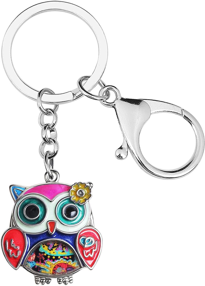 Zinklegering Leuke Uil Sleutelhanger Anime Sleutelhanger Auto Sleutel Portemonnee Sieraden Geschenken Voor Vrouwen Meisjes
