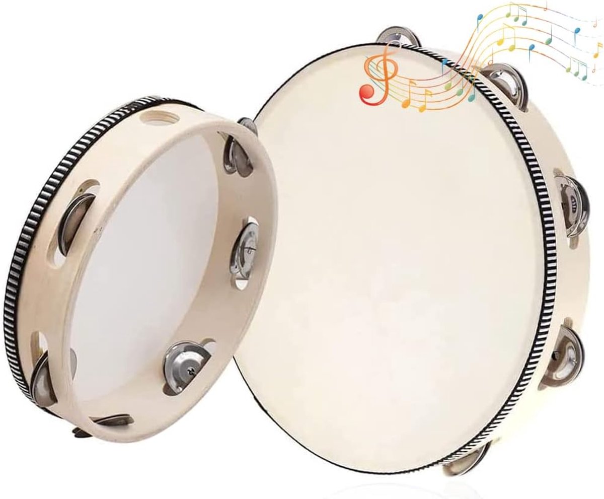 2 stuks houten handtrommel (15,2 cm en 20 cm), muziekinstrument, professionele percussie voor feestjes, dans, school