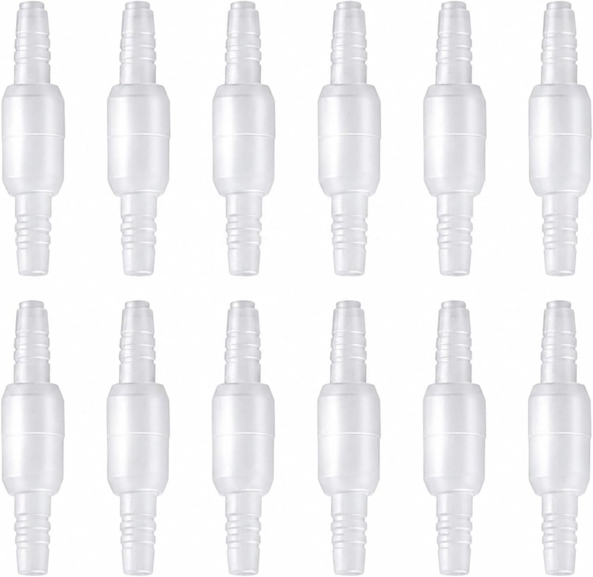 Set van 12 zuurstofslangverbinders, 360° draaibare kanuleconnector ter voorkoming van klitten, draaibare slangverbinder, zuurstofconnector (wit)