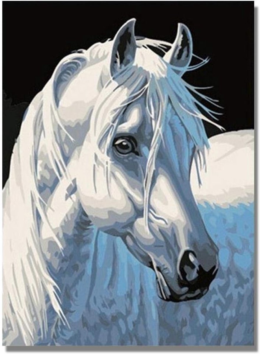 Vierkante boor diy 5d diamant schilderen paard hoofd tekening diamant borduurwerk kruissteek mozaïek foto van strass geschenken frameloze 40x50 cm