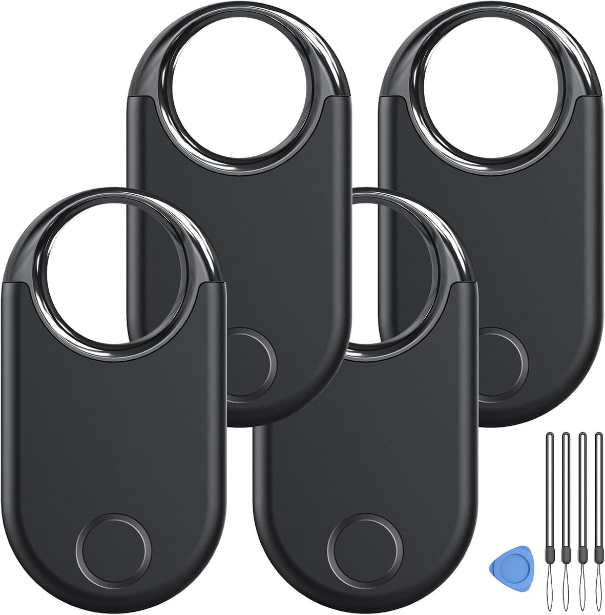 Tracker Tag, Bluetooth objectvinder (alleen iOS, Android niet compatibel), zwart intensief, 4 stuks