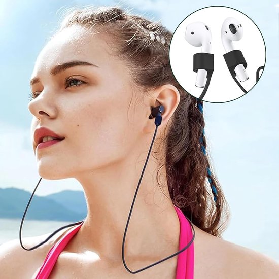 4 stuks sleutelkoord voor 4, 3, 2, 1 en Pro, siliconen band, anti-verlies hoofdtelefoon, houder voor, accessoires voor sport en reizen (zwart, wit, groen, blauw) — afbeelding 3