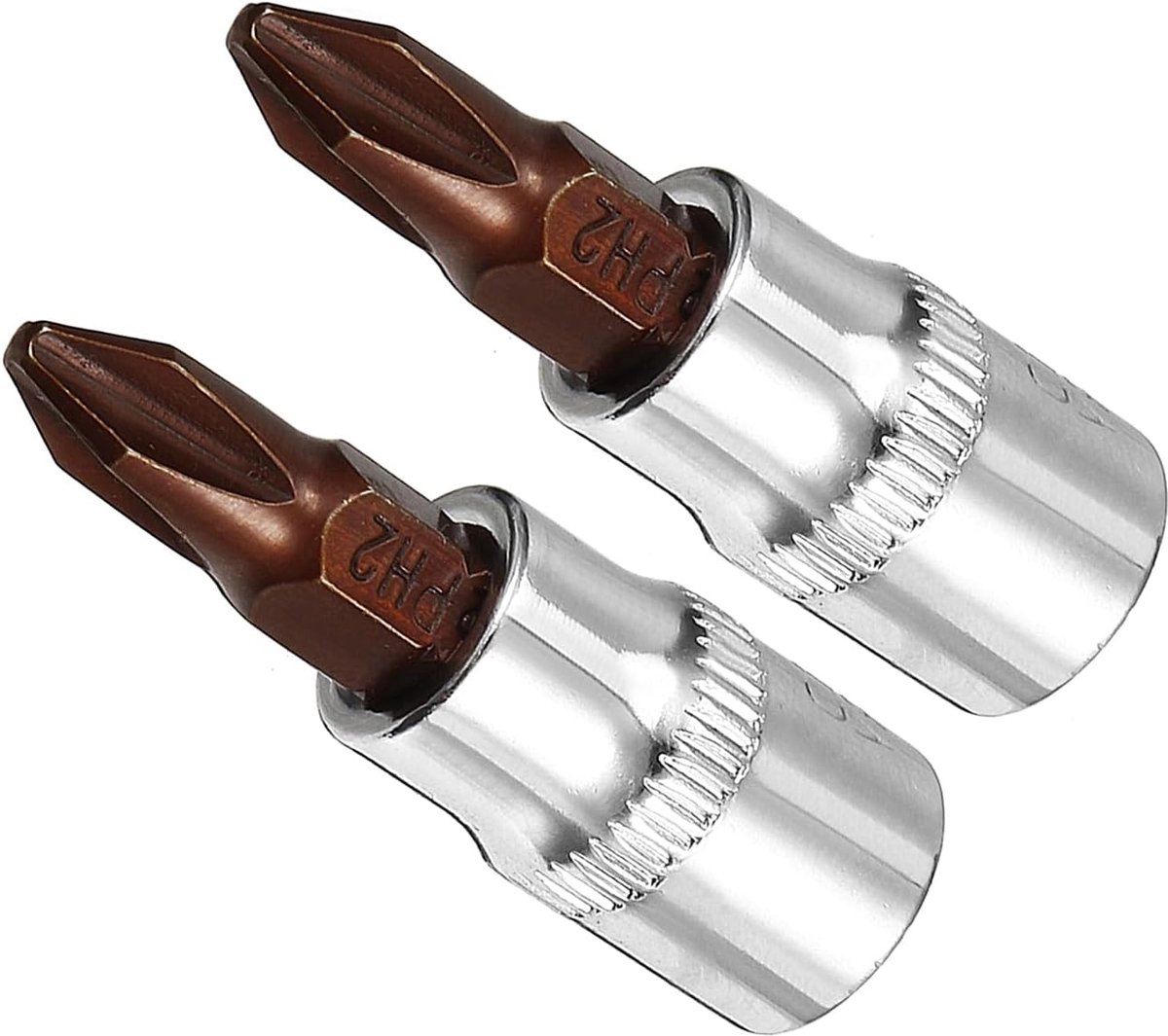 Bitsocket, metrische PH2 Bit 1/4" Drive 1,5" lang, S2 gelegeerd staal warmtebehandelde CR-V-contactdoos - (Toepassingen: voor bevestigingstoepassing), 2-delig
