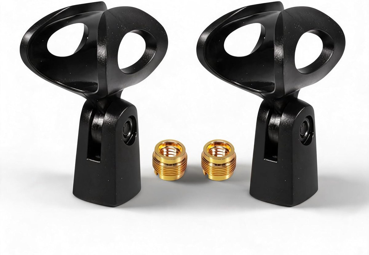 2 Pack | Microfoon Klem Houder met Aluminium Schroefadapter voor Podcast Vergadering Conferentie Podium Live Performance Uitzending