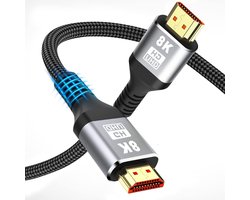 HDMI 2.1 Kabel 1.8m (6Ft) 8K Ultra HD 48Gbps Hoge Snelheid 8K60 4K120 eARC HDR10 4: 4: 4 HDCP 2.2 & 2.3 Dolby Compatibel met Fire TV/Roku TV/PS5/Xbox Series X/Samsung/Sony/LG