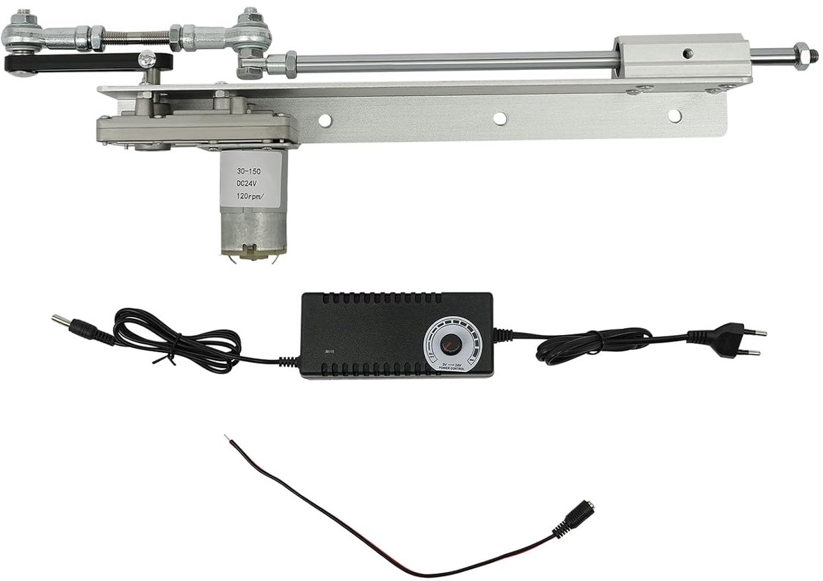 Lineaire actuator, DC 24 V, zuigermotor, hub, 3-15 cm, lineaire aandrijving, instelbare snelheid, 125 mm zwenkarm, voor productielijnen, persoonlijke aanpassingen