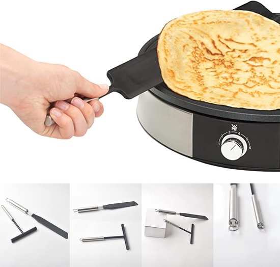Pannenkoekenschep 19 cm, siliconen pannenkoekenspatel 35 cm, voor gebruik in huiskeuken of bak- en kookspatel op feestjes. — afbeelding 2