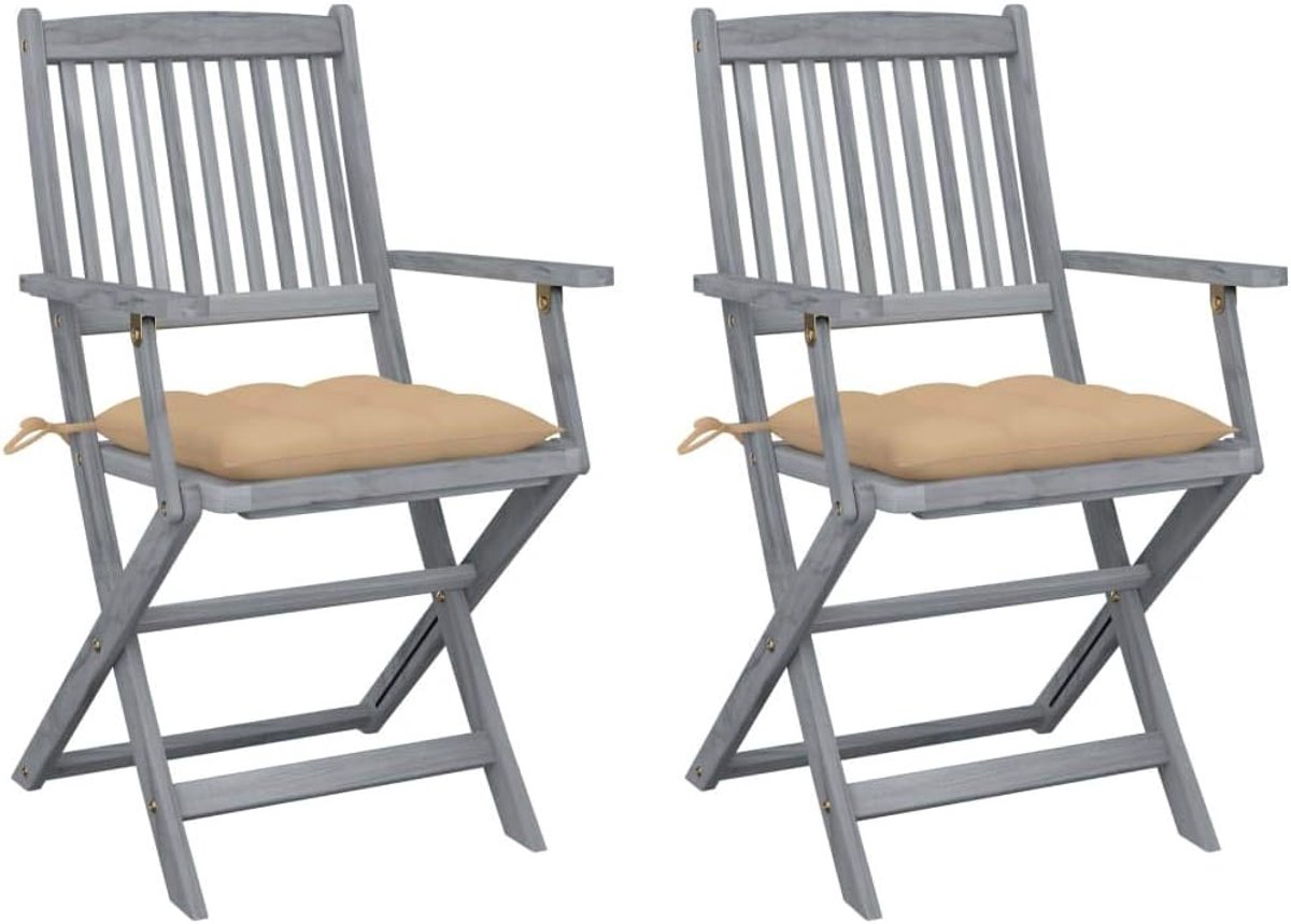 Klapstoelen 2 stuks met kussen