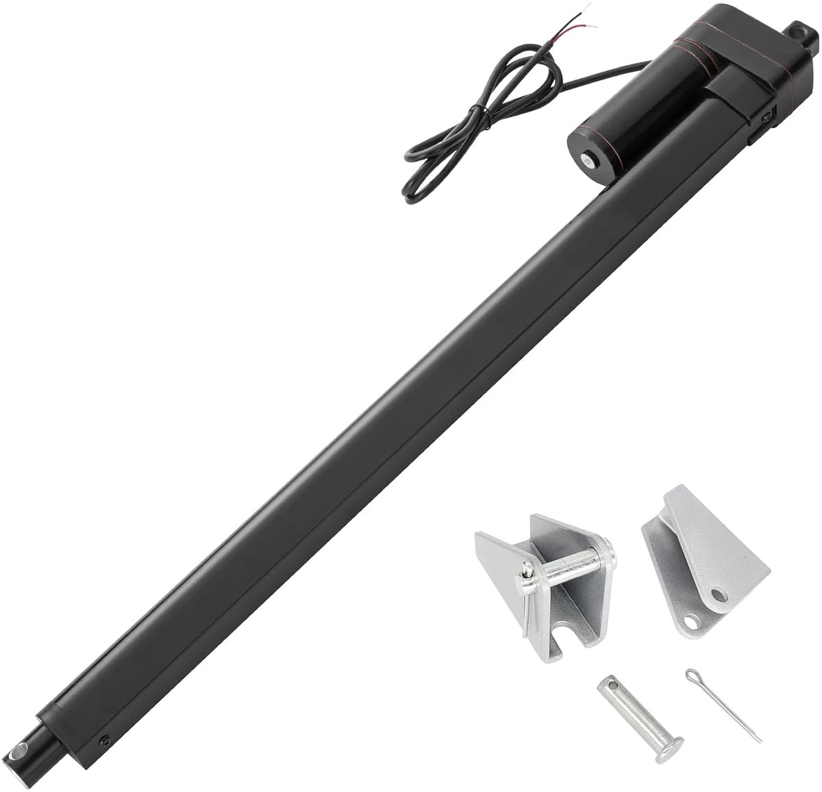 lineaire motor, 650 mm, 3000 N, IP65 waterdicht, lineaire aandrijving, 12 V, lineaire actuator, 5 mm/s, met montagebeugels, voor deur, kast, raamopener, deuropener, thuisautomatisering