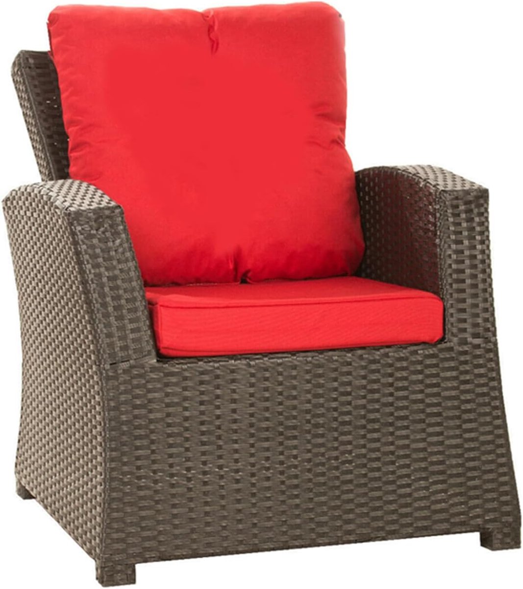 Set van 2 rotanmeubelkussens, zitkussens voor rotanmeubels, kussens voor rotanmeubels, kussens voor rotanmeubels, kussens voor rotanmeubels (rood)