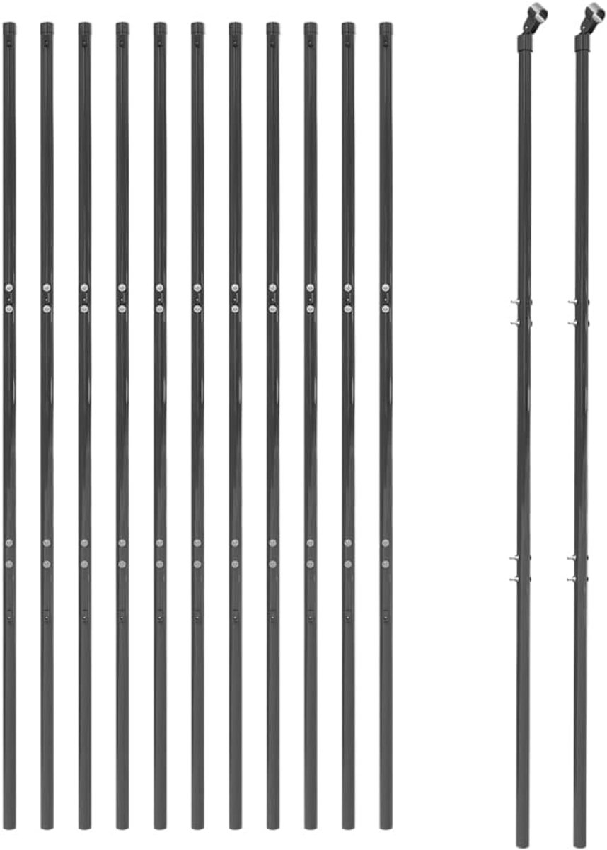 Kippengaas, tuinhek, antraciet, 1,4 x 25 m, verzinkt staal