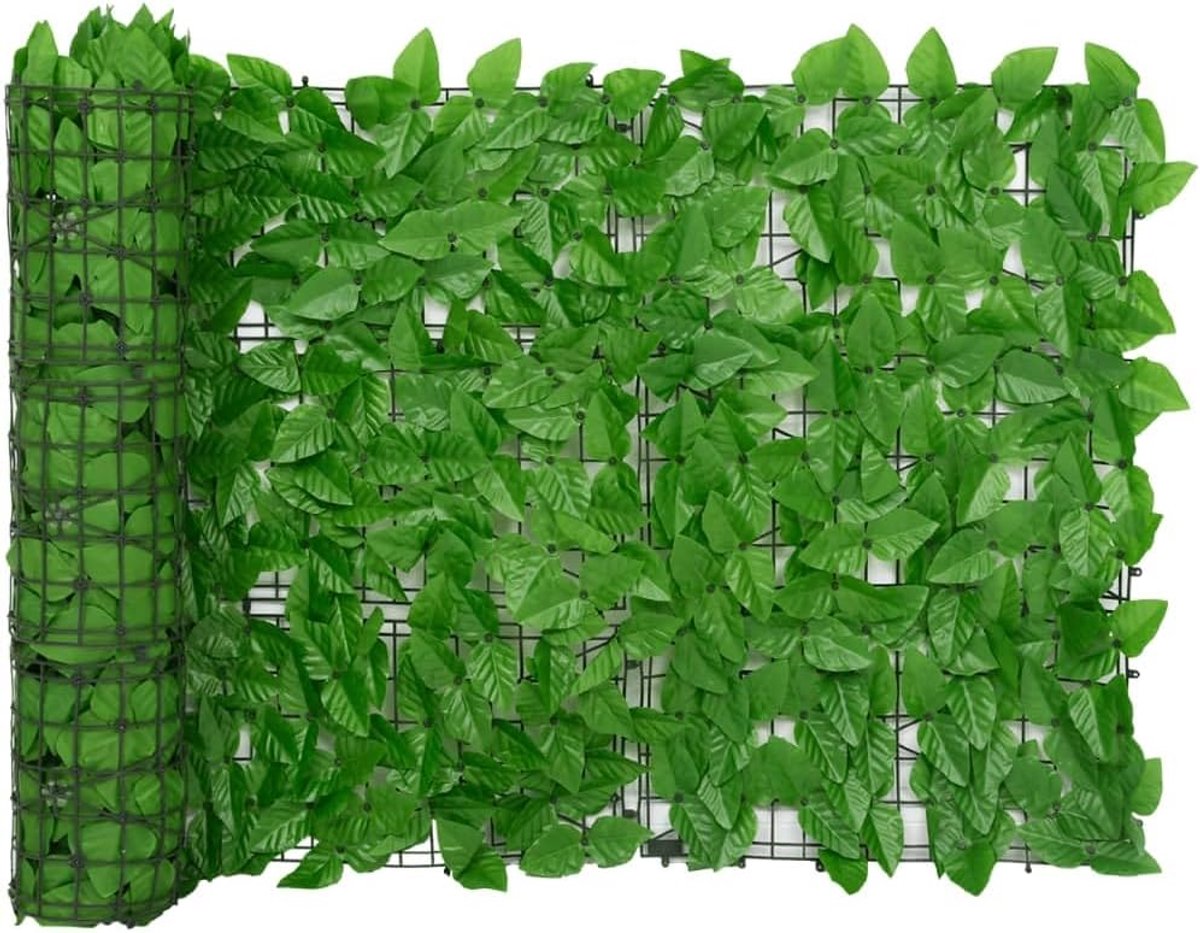 Inkijkbescherming met bladeren 200x75 cm polyethyleen weefsel