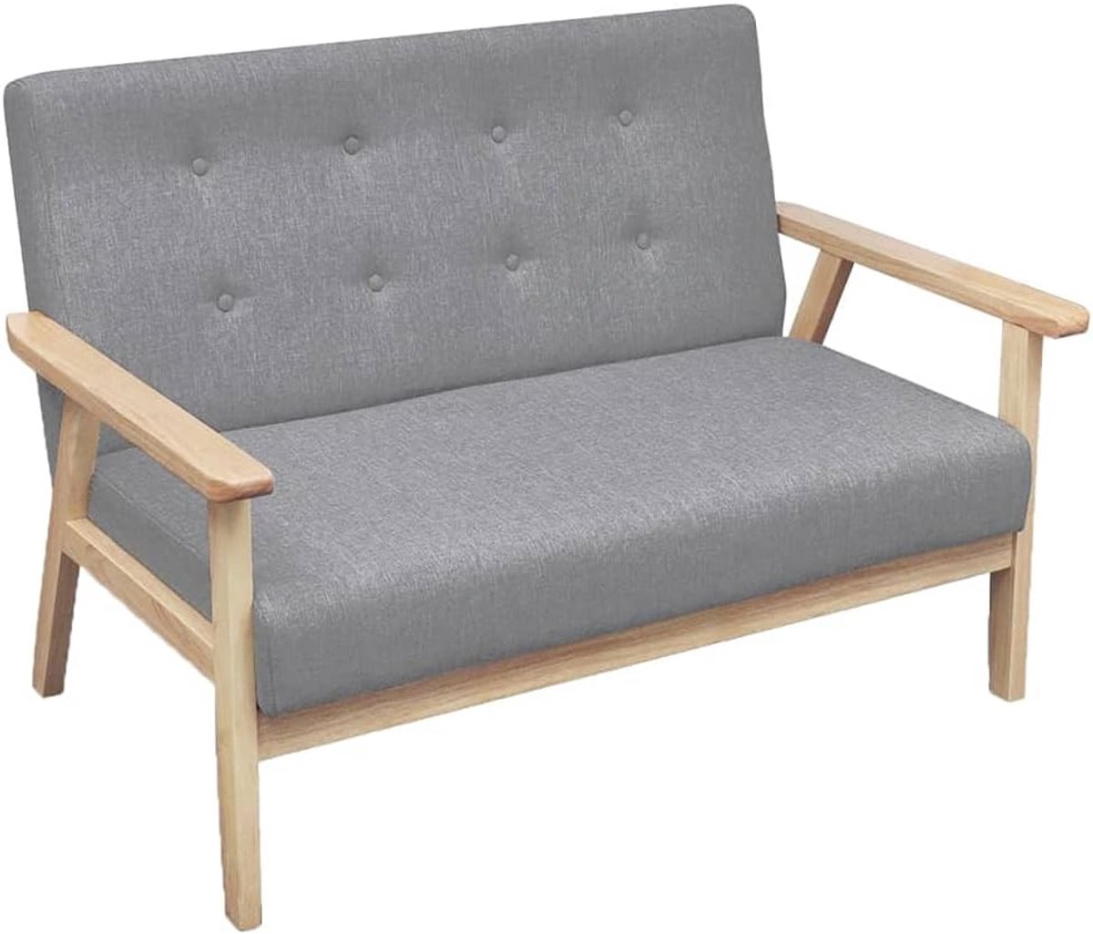 Sofa Set 2-delig Stof Lichtgrijs Woonkamer Sofa Kantoorbank Slaapkamer Sofa Lounge Sofa voor Woonkamer, Slaapkamer, Logeerkamer