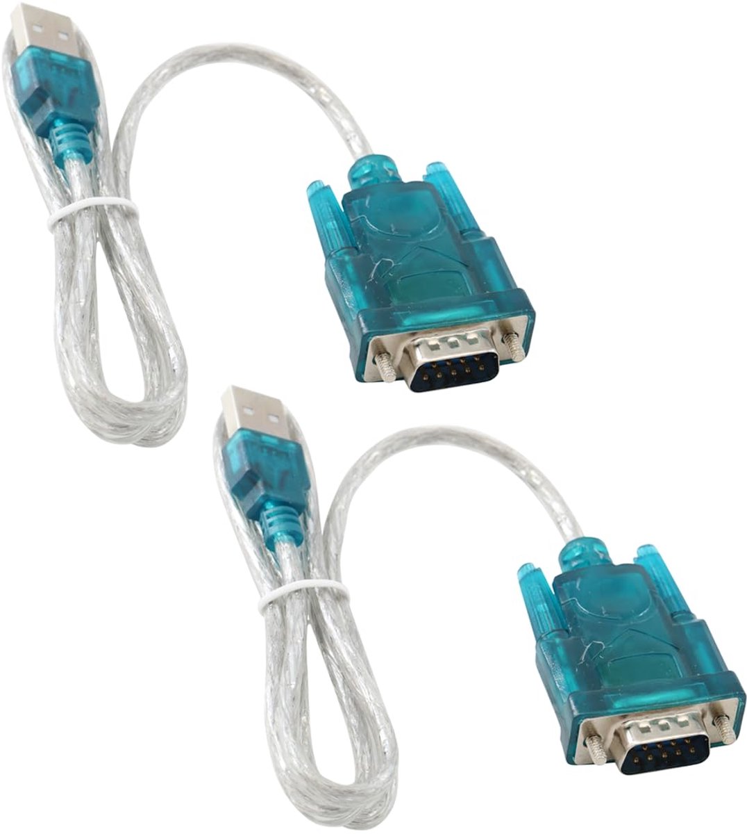 USB naar Serieel 232 Adapterkabel Seriële kabel voor MCU-ontwikkelbord 9-pins DB9 COM-poortconverter (Verpakking van 2)