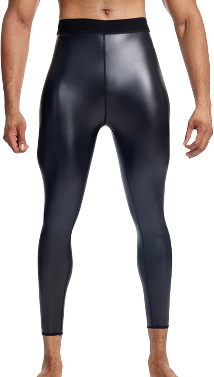 Leggings, elastische bikerbroek, PU-leer, sportbroek, lange hardloopbroek, wetlook, nachtclub, bar, kleding, clubwear, S-4XL
