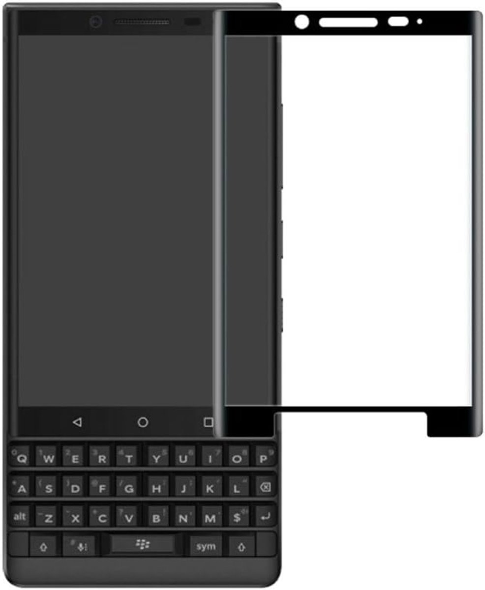 Voor BlackBerry KEY2 schermbeschermer, 3D volledige dekking 9H hardheid gehard glas schermbeschermer voor BlackBerry Key2 met anti-vingerafdruk luchtbelvrij (zwart)