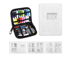 Letuxaamz Borduurset Embroidery Kit Kruissteekset, Cross Stitch Kit het uiterlijk van boeken Bevat drie pagina's met verschillende plantenmotieven Borduurset Toepasbaar op volwassenen Borduurset