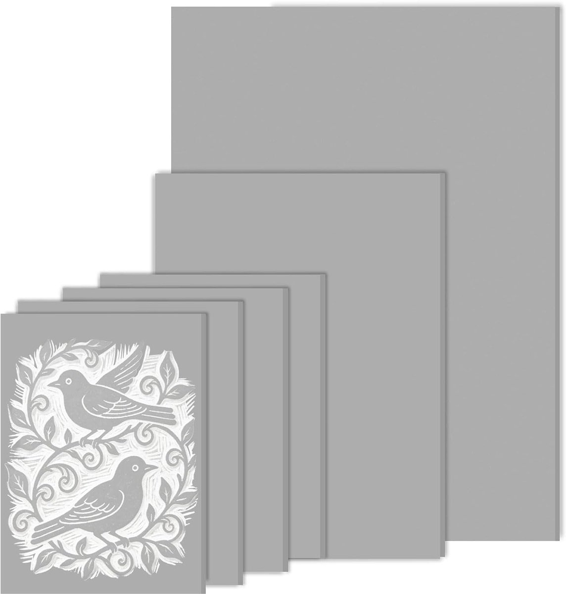 6 stuks linoldrukplaat, 1A4+1A5+4A6 linolsnijplaten