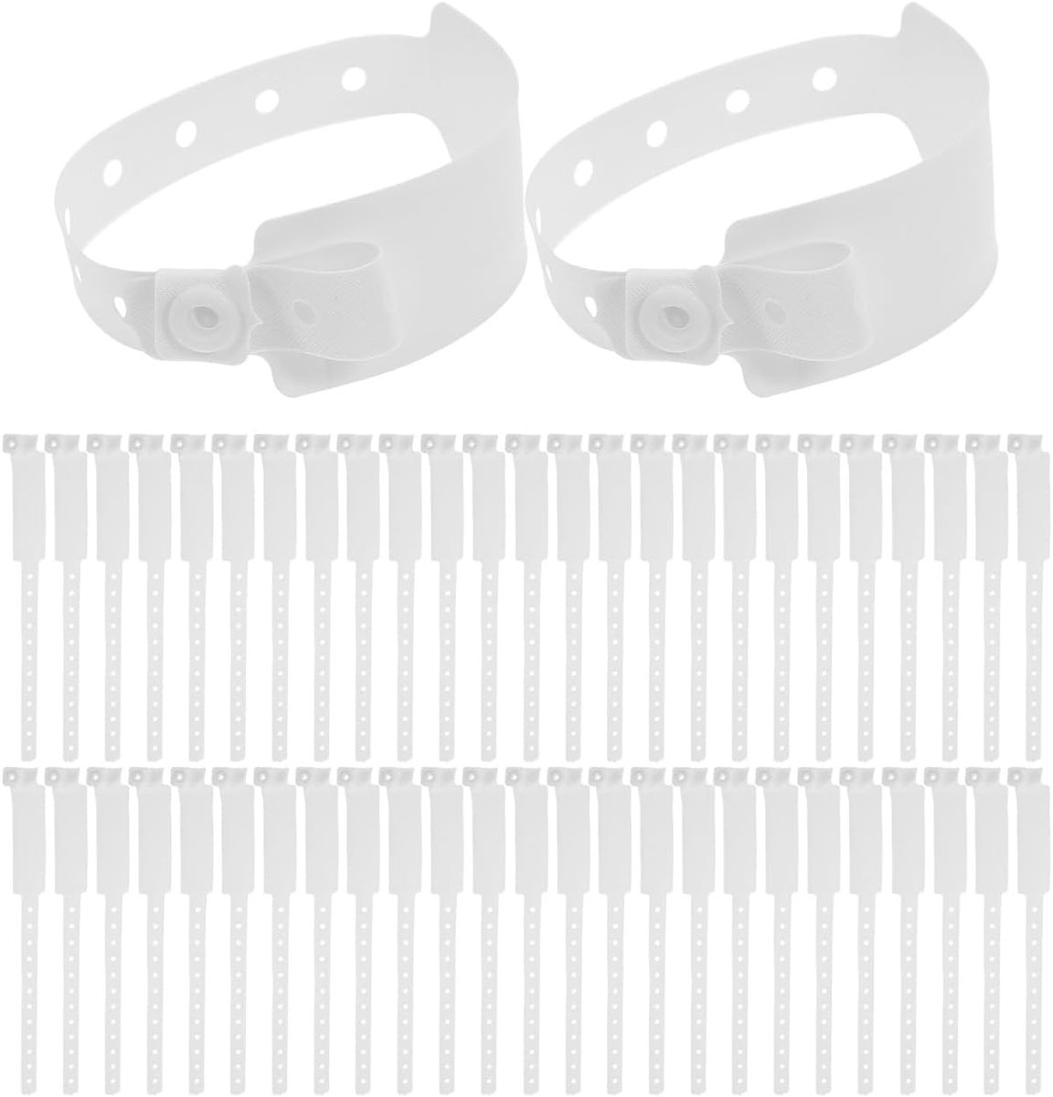 Pack of 100 Medical Identification Bracelets, White, Waterproof, Writable for Hospitals and Patient Identification - ShopVlot