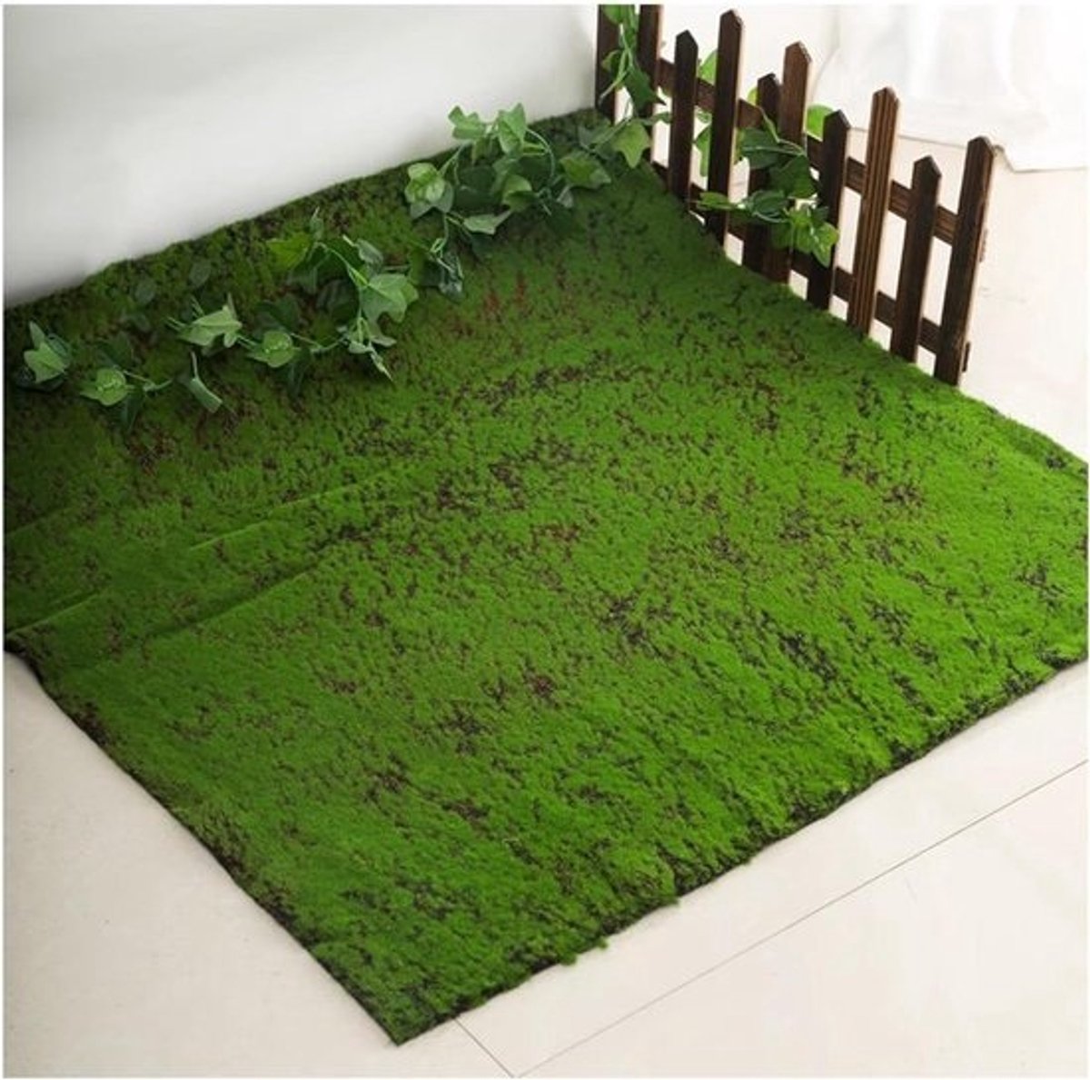 Kunstmoskleed - Kunstgrastapijt - Decoratie voor binnen en buiten - Onderhoudsvrij groen - 100x100 cm - Groen