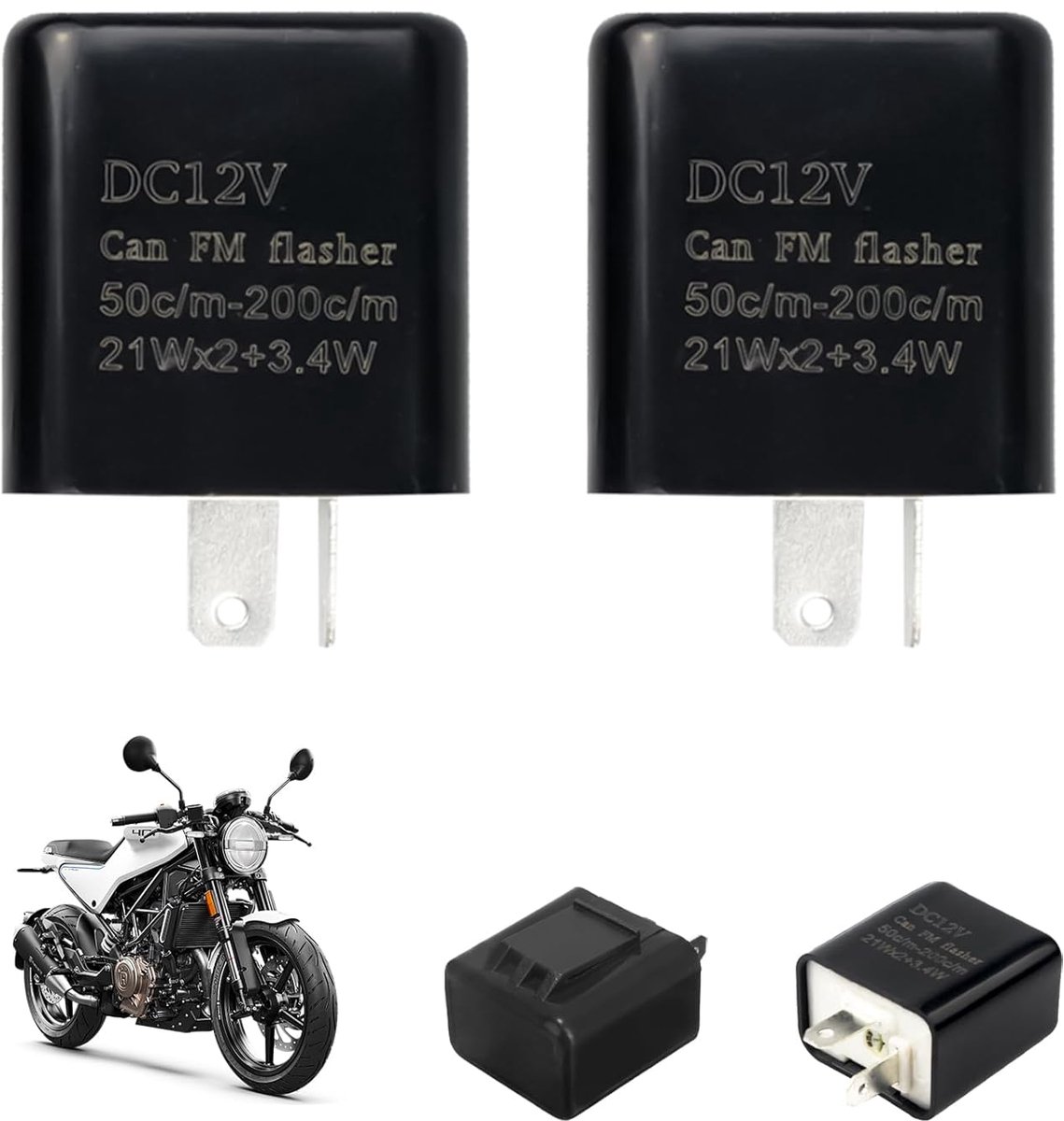 2pcs 12V LED Flashing Relay, Flasher Frequency Control, Adjustable Speed, Compatible with Most Vehicles - ShopVlot