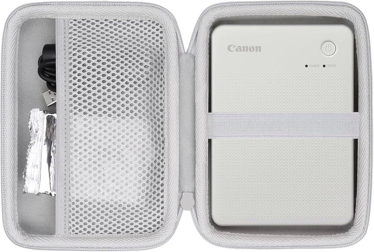 Hard Travel Case voor Canon SELPHY QX20 en QX10 - Bescherming voor Draagbare Fotoprinter, Wit, Duurzaam en Compact