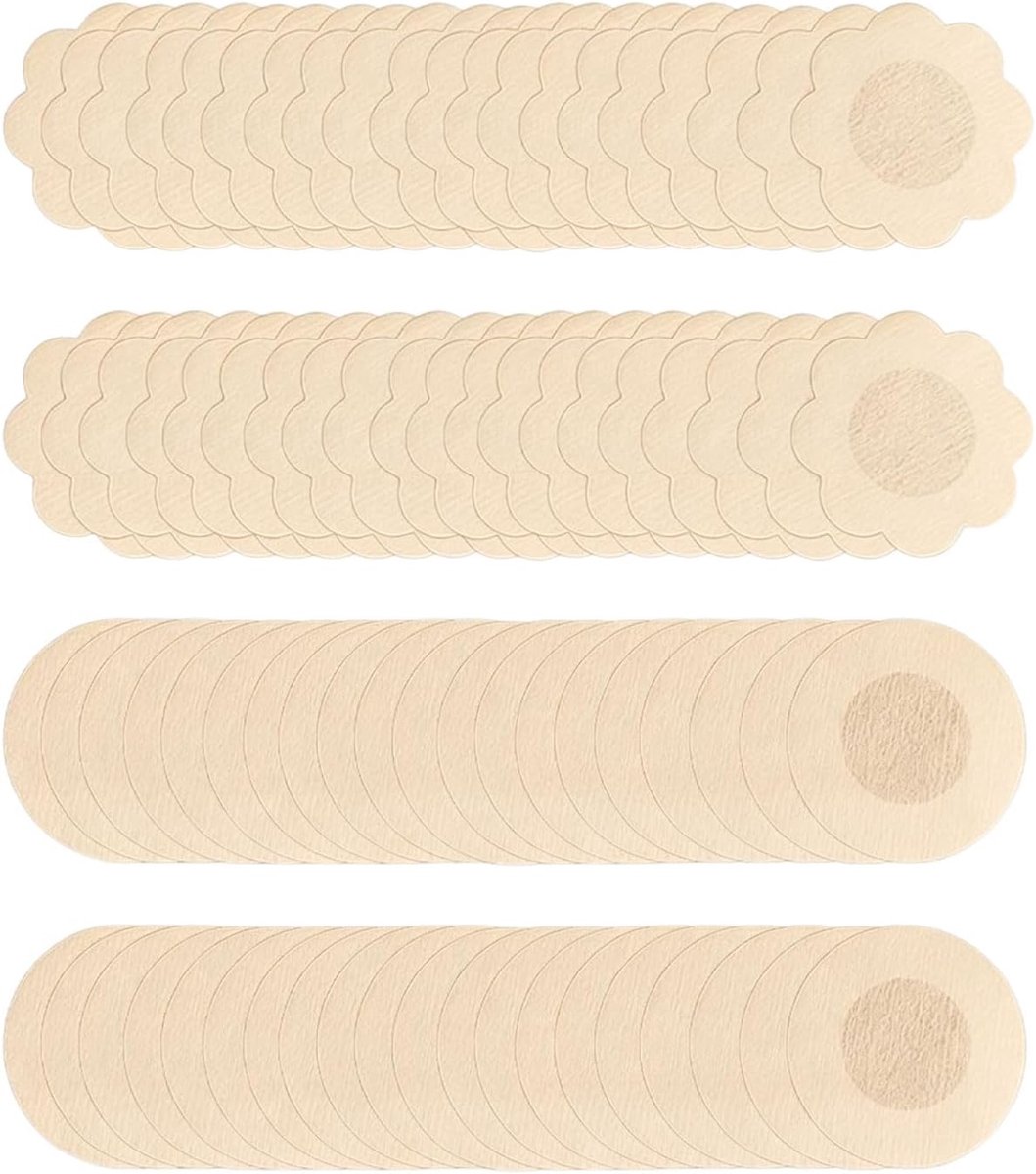 Onzichtbare Nippelpads voor Dames, 60 stuks eenmalige borstverselbedekking, beige Zelfklevende Nippelcover - ShopVlot