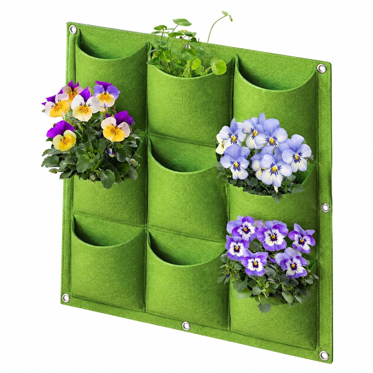VHV - Wandplantzakken - Groen - Plantenzak - 9 zakken - Kweekzaks - Verticale moestuin - Plantenmuur