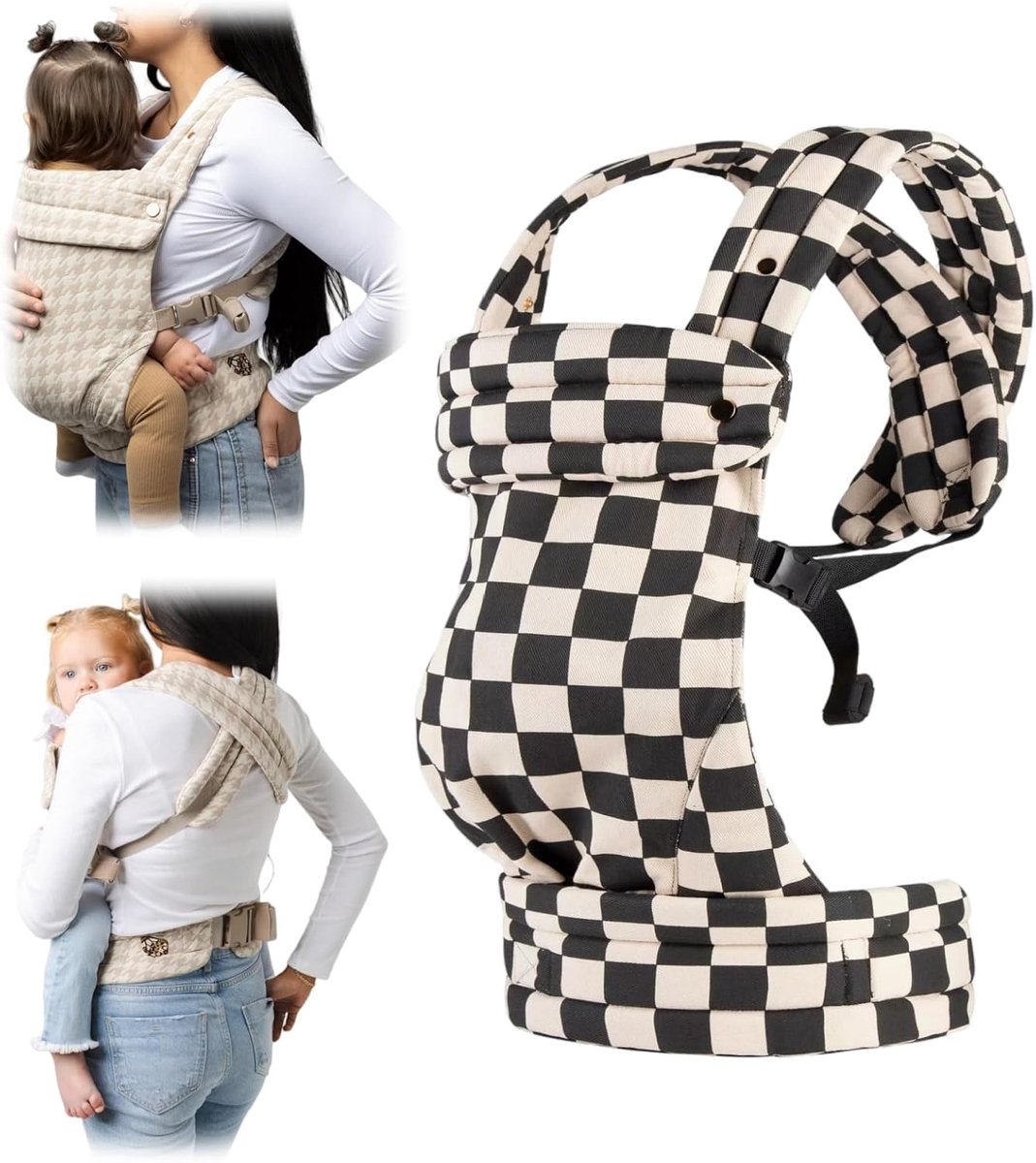 Ergonomische draagzak voor pasgeborenen tot kinderen, draagvermogen van 3 tot 20 kg, comfortabel en lichtgewicht, comfortabele en ademende stof, gemakkelijk aan te trekken en aan te passen.