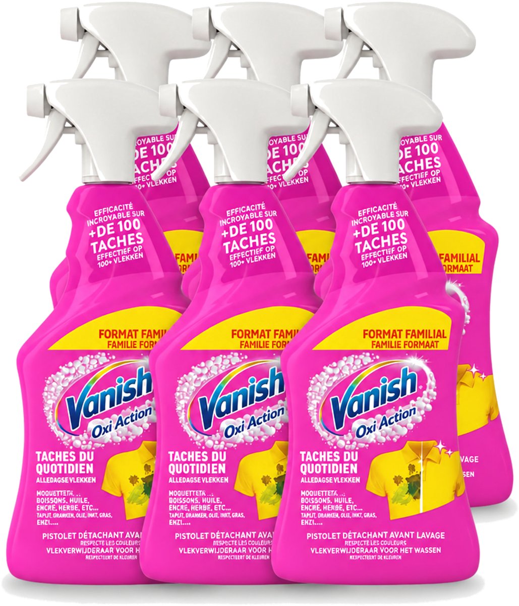 6 x Vanish – Vlekverwijderaar Spray – Oxi Action 4-in-1 – 940 ml - Voordeelverpakking - 6 stuks