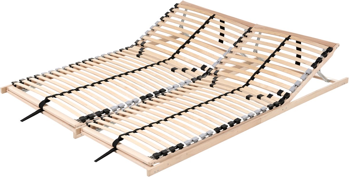 Beliani MONTHOIS - Lattenbodem - Lichthout - 180 x 200 cm - Berkenhout Bruin