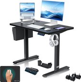 KESSER® Elektrisch zit-sta bureau - 3 geheugenstanden, USB-aansluiting en 360° wielen - Zwart 160 x 70 cm