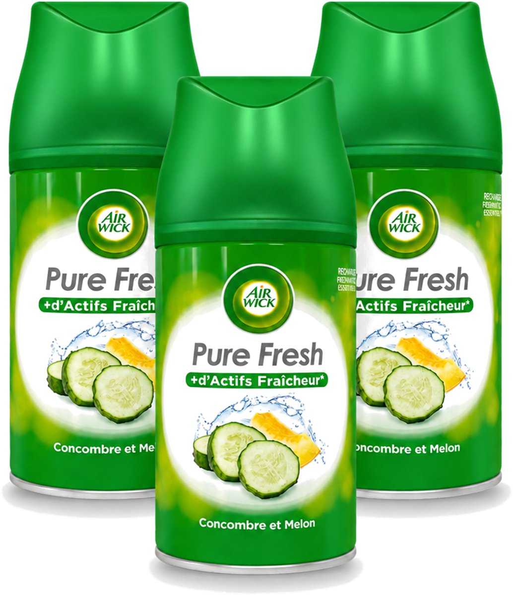 3 x Air Wick Freshmatic - Luchtverfrisser Navulling - Pure Fresh Komkommer - 250ml - Bulkverpakking - 3 stuks