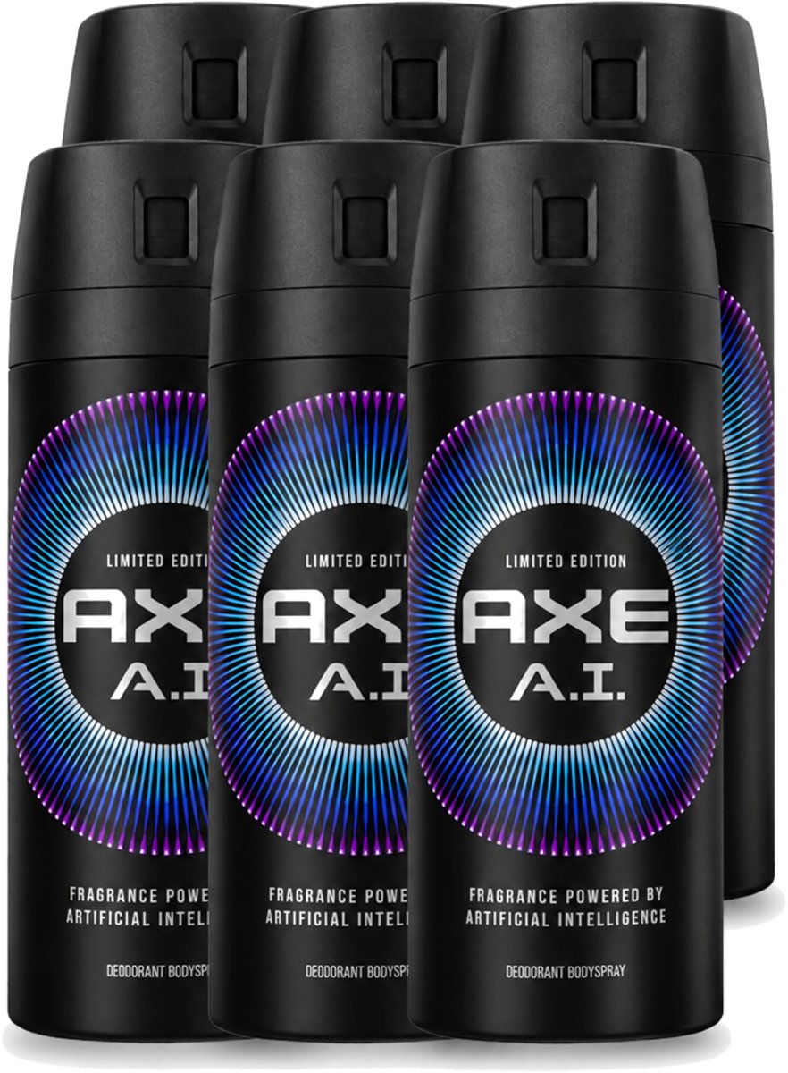 6 x Axe - Limited Edition - Deodorant Bodyspray - A.I. - 150 ml - Voordeelverpakking - 6 stuks