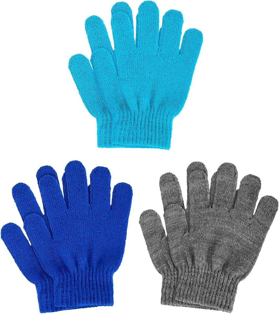 3 paar gebreide handschoenen voor kinderen en peuters, warm fleece gevoerd, touchscreen thermisch, ideaal voor jongens en meisjes